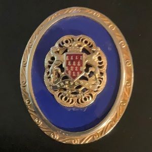 Bretagne A Ma Vie France Coat of Arms Pendant Brooch
